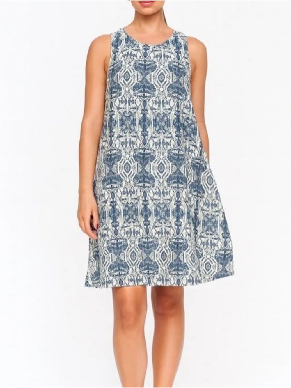 Rachel Zoe 100% Linen Ikat A-line Dress Size Large